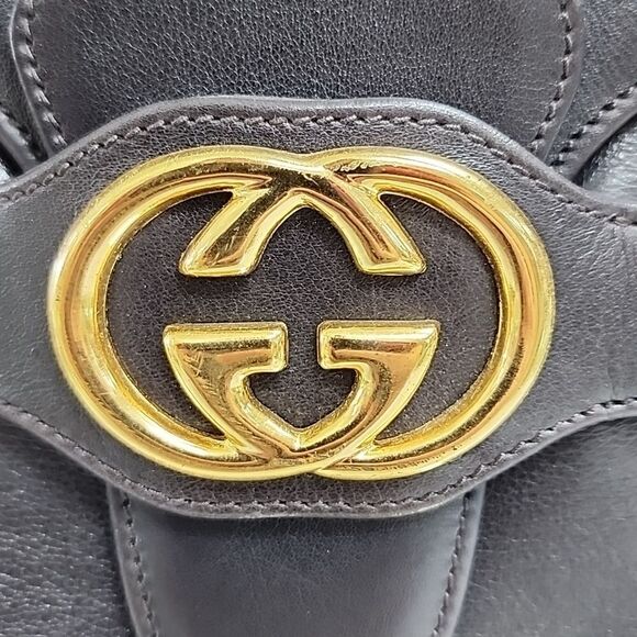 Authentic Gucci Black GG Calfskin Medium Dahlia Messenger Shoulder bag Purse - Picture 2 of 9